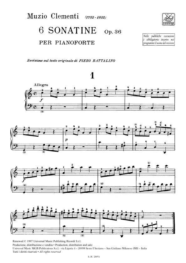 6 Sonatine Op. 36 - Revisione Sul Testo Originale - pro klavír